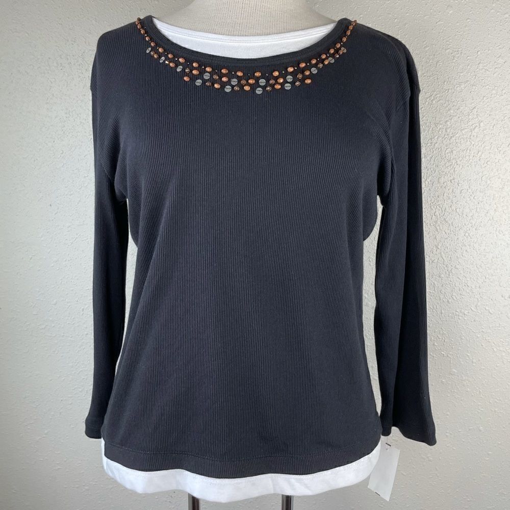 NWT Jason Maxwell Long Sleeve Top Size M